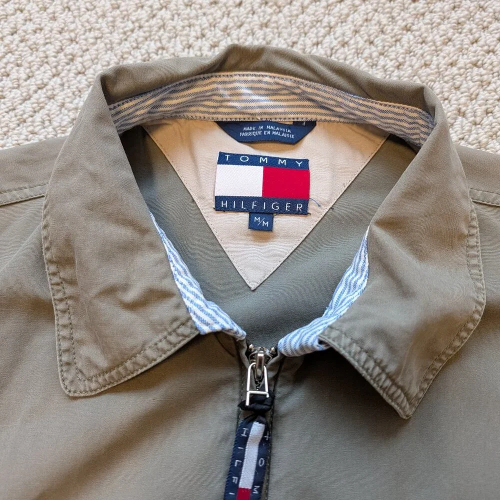 Tommy Hilfiger Harrington Jacket Cotton Medium Olive Grey - Picture 6 of 11
